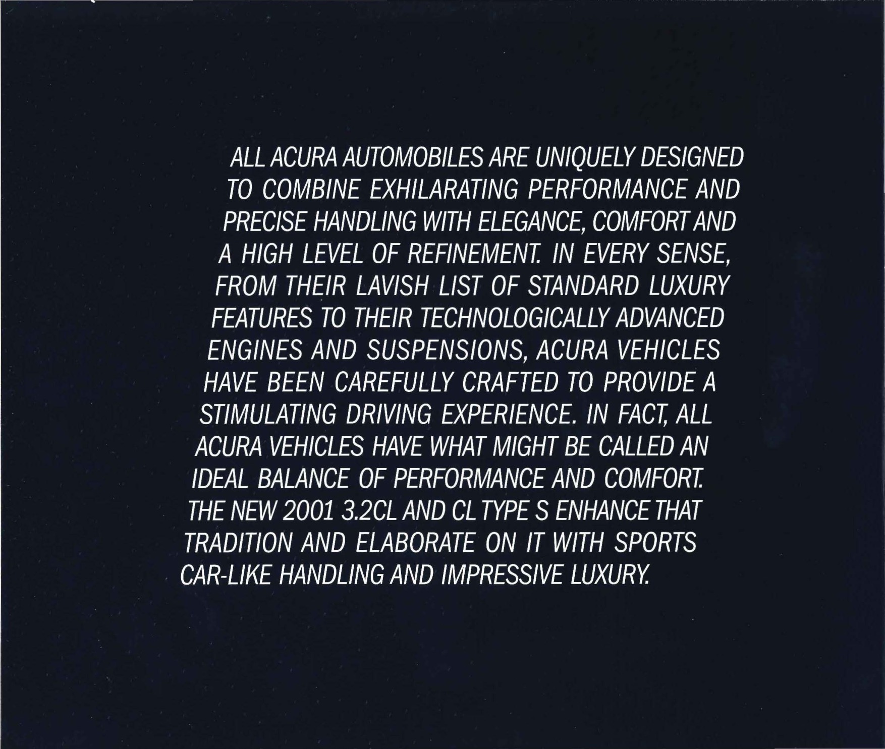 2001 Acura CL Brochure Page 8